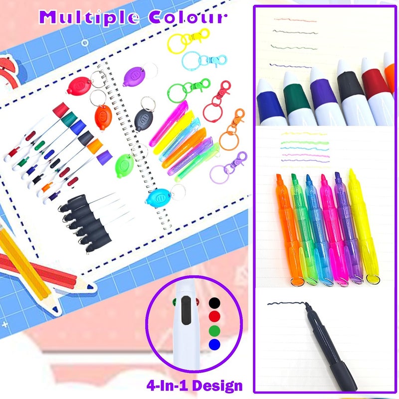 Daemson Nurse Pen Set, Badge Reel Pen Include Highlighter, Permanent Marker, LED Keychain Flashlight, Ballpoint Pen, and Nursing Keychain Clip (Purple) - Image 5